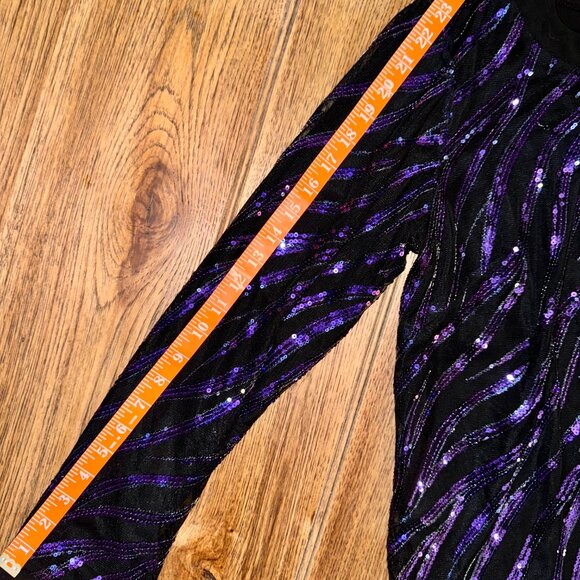 Vintage Bob Mackie Wearable Art Sequin Jacket Small | Purple & Black Zebra Glam - Picture 10 of 14